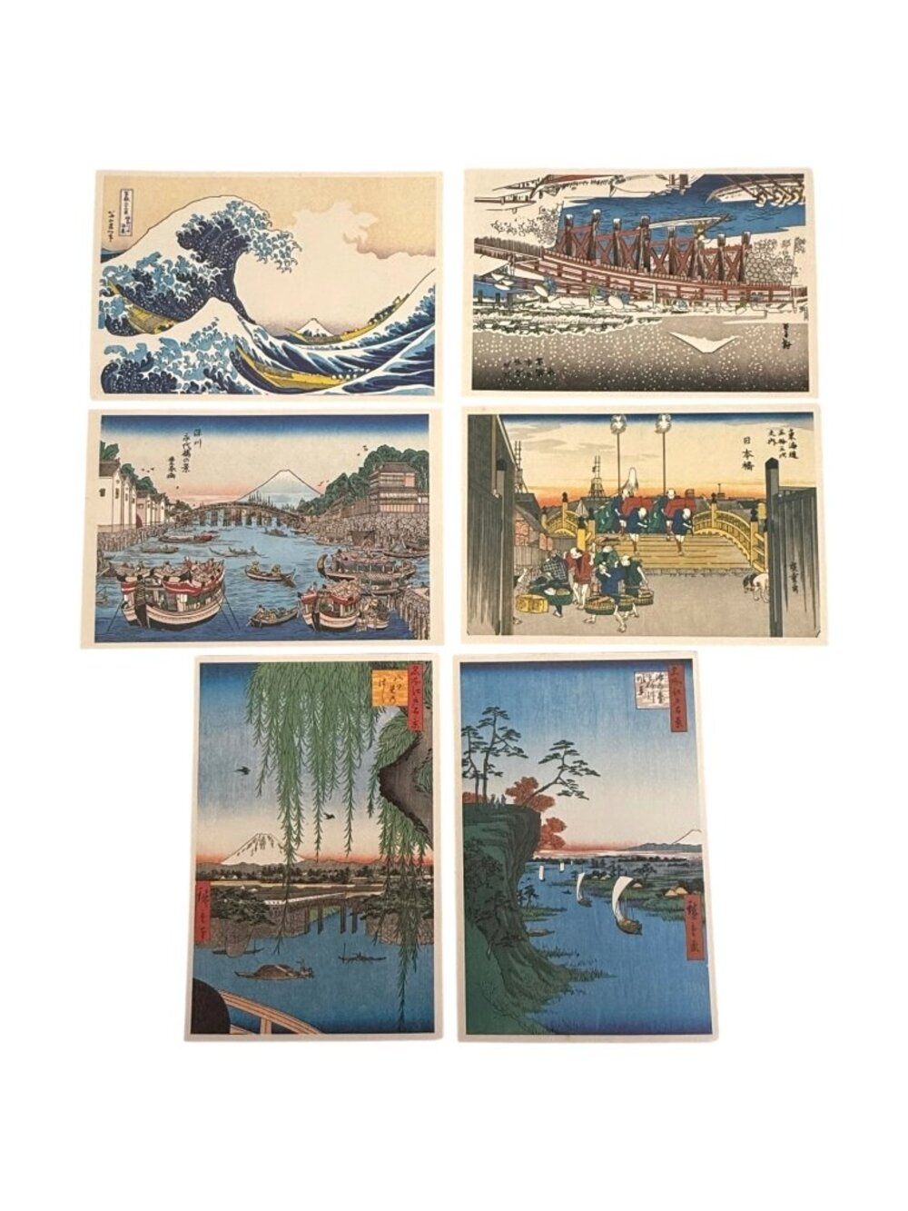 Set Of 6 Japanese Fukui Asahido Postcards Kyoto‎ Japan Landscape River VTG Lot